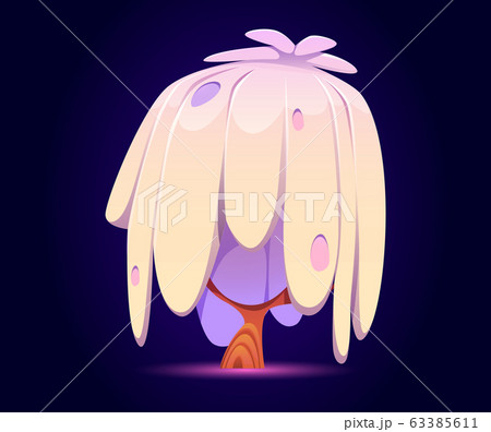 Fantasy tree alien or magic plant with long leaves 63385611