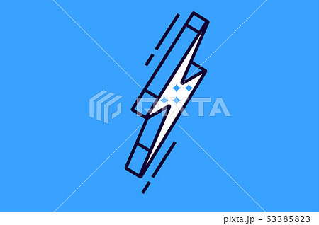 Isometric flash sign isolated on blue background 63385823