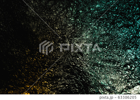 Yellow green abstract crumpled aluminum, titanium Yellow green abstract crumpled aluminum, titanium 63386205