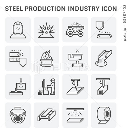 steel production icon 63387452