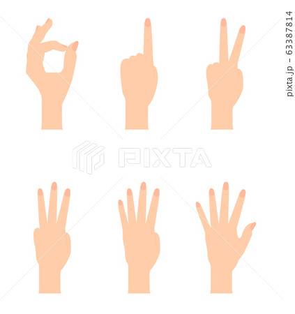 Set of Naturalistic Hand Silhouettes that show the 63387814