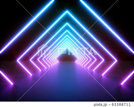 3D rendering Glowing Neon Lights on dark... - Stock Illustration [63388711]  - PIXTA