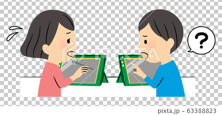 Elementary school students using tablets in class 63388823