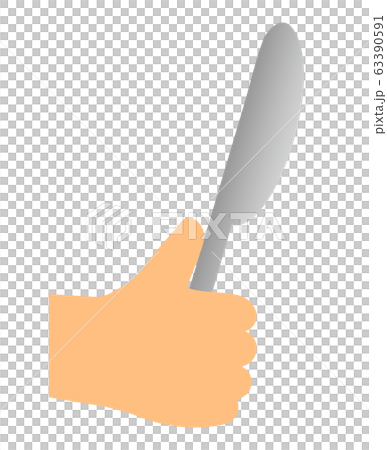 Hand with a knife Hand with a knife 63390591