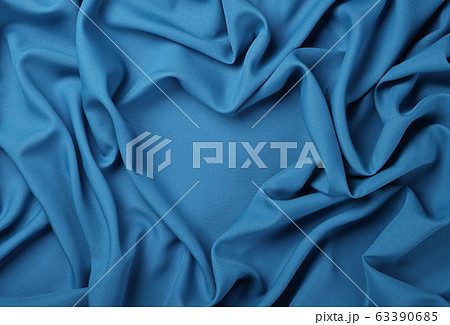 Blue heart shape textile fold pleats background Blue heart shape textile fold pleats background 63390685