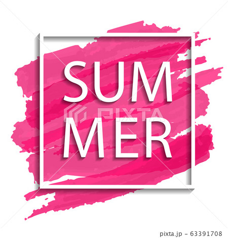 vector summer illustration of white frame on pink background vector summer illustration of white frame on pink background 63391708