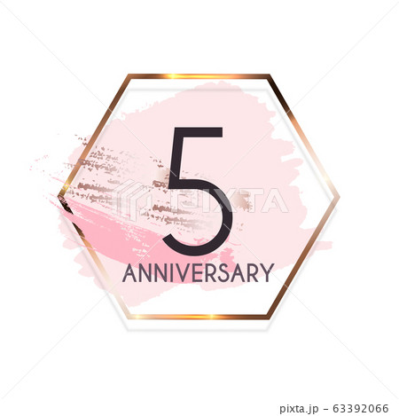Celebrating 5 Anniversary emblem template design 63392066