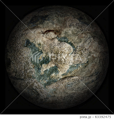 Arbitrary lifeless planet on a black background Arbitrary lifeless planet on a black background 63392475