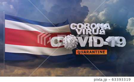 Coronavirus disease COVID-19 infection concept - waving flag of Costa Rica. 3D illustration. 63393319
