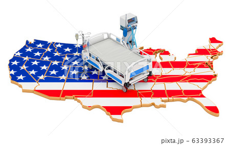 Intensive care unit ICU in the USA, 3D rendering 63393367