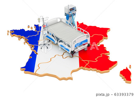 Intensive care unit ICU in France, 3D rendering 63393379