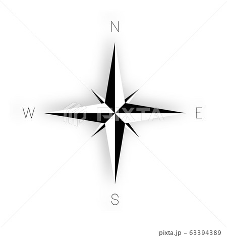 Compass rose - nautical chart. Travel equipment displaying orientation of world directions - north, east, south and west. Vector illustration 63394389