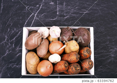 Fresh Vegetables in wooden box Fresh Vegetables in wooden box 63394762