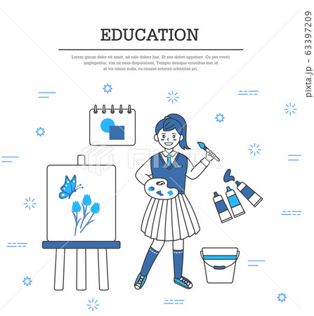 教育 女子学生 塗料 63397209