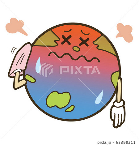 環境問題のイメージイラスト 病気になった地球のキャラクター 環境問題のイメージイラスト 病気になった地球のキャラクター 63398211