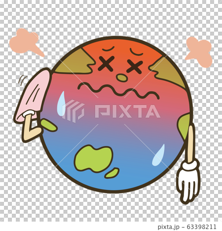 Image illustration of environmental problems Characters of the sick Earth Image illustration of environmental problems Characters of the sick Earth 63398211