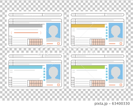 運転免許証のベクターイラストセット 運転免許証のベクターイラストセット 63400330