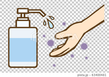 Alcohol disinfection of hands 63400481