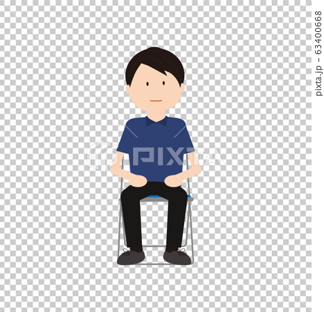 A Man Sitting On A Pipe Chair Stock Illustration