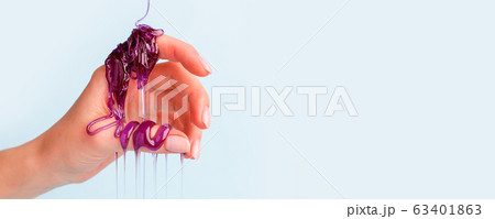 Sweet caramel paste for sugaring purple color on 63401863
