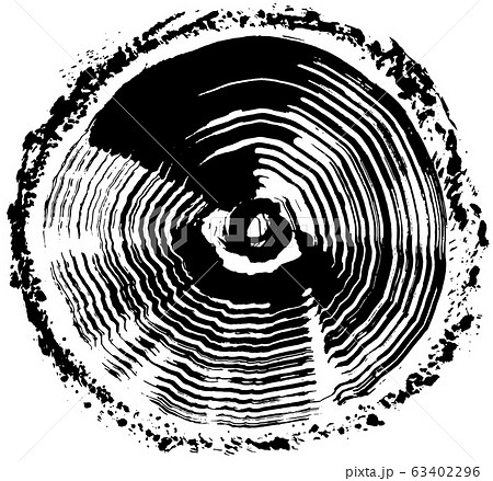 タイヤ ホイール 車輪 手書き 毛筆イラストのイラスト素材