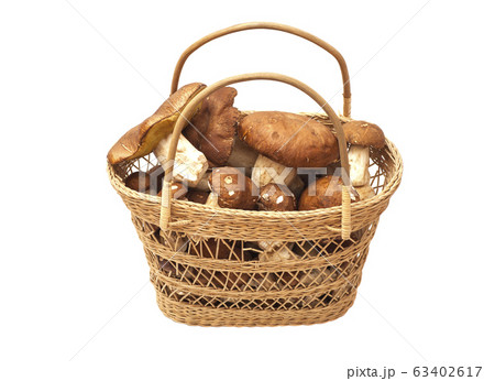 mushroom in basket isolated on white background mushroom in basket isolated on white background 63402617