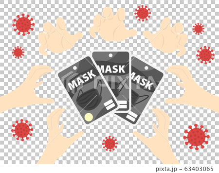 マスク不足問題のイラスト 63403065
