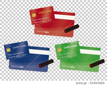 通帳とキャッシュカードのベクターイラストセット 通帳とキャッシュカードのベクターイラストセット 63403660