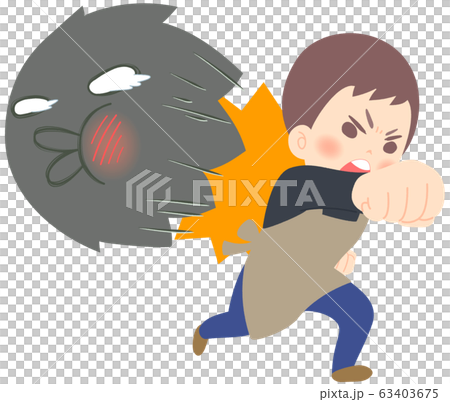 Counterattacking Viruses-Men punching against viruses Counterattacking Viruses-Men punching against viruses 63403675
