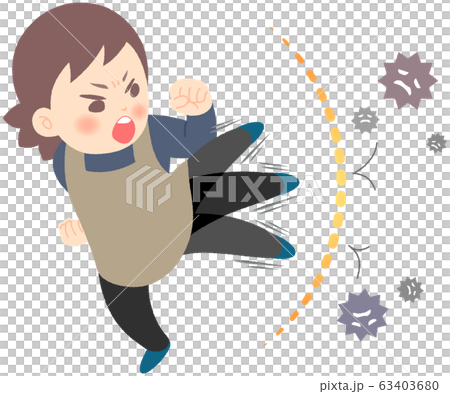Counterattack of virus-Woman kicking virus to attack Counterattack of virus-Woman kicking virus to attack 63403680