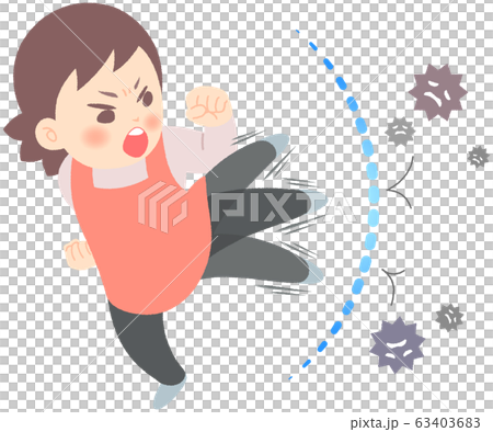 Counterattack of virus-Woman kicking virus to attack Counterattack of virus-Woman kicking virus to attack 63403683