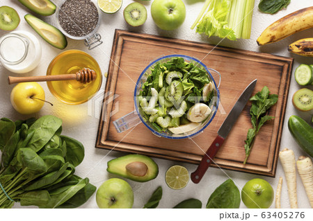 lime mint, organic healthy, green vegetable, kiwi 63405276