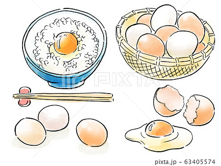 食べ物 イラスト 卵のイラスト素材