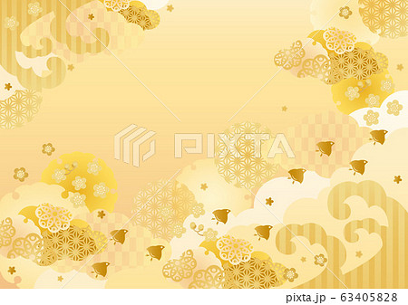 背景素材-金色和風空3 63405828
