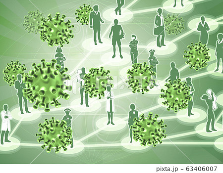 Virus Cells Viral Spread Pandemic People Concept 63406007