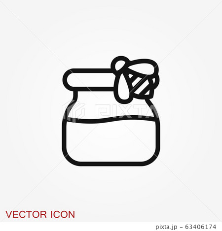 Jar vector icon with cap isolated on background. 63406174