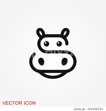Hippopotamus icon vector, flat icons of african Hippopotamus icon vector, flat icons of african 63406291