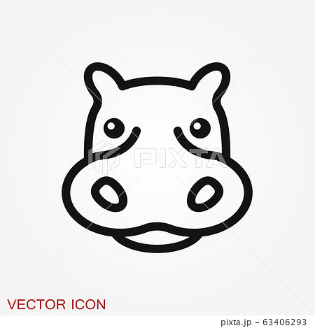 Hippopotamus icon vector, flat icons of african 63406293