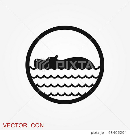 Hippopotamus icon vector, flat icons of african Hippopotamus icon vector, flat icons of african 63406294