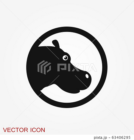 Hippopotamus icon vector, flat icons of african Hippopotamus icon vector, flat icons of african 63406295