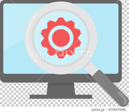 Search mark, magnifying glass and computer 63407690