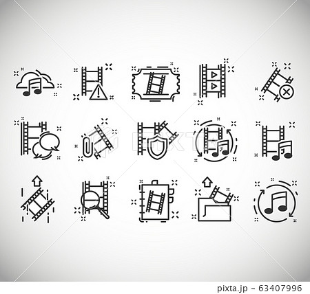 Set of Video Content Related Line Icons 63407996