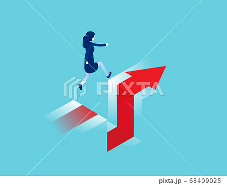 Business Jumps Over A Cliff Edge Of Gap Concept のイラスト素材