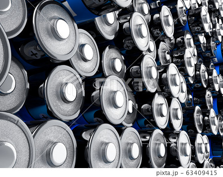 rechargeable batteries background 3d render on 63409415