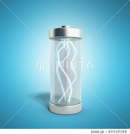 Battery charging Battery charge on blue 3d Battery charging Battery charge on blue 3d 63410169