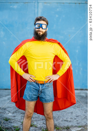 Superman portrait on the blue background Superman portrait on the blue background 63410754