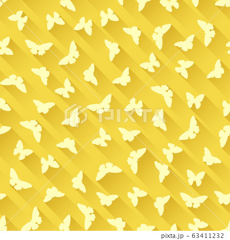 Seamless yellow background with butterflies. 63411232