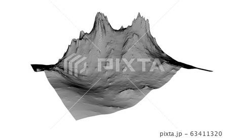 Abstract 3d wire-frame landscape. Blueprint style 63411320