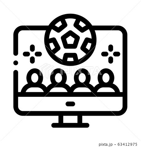 Online Soccer View Vector Outline Illustration 63412975