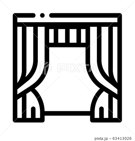 Theatrical Curtain Vector Outline Illustration 63413026